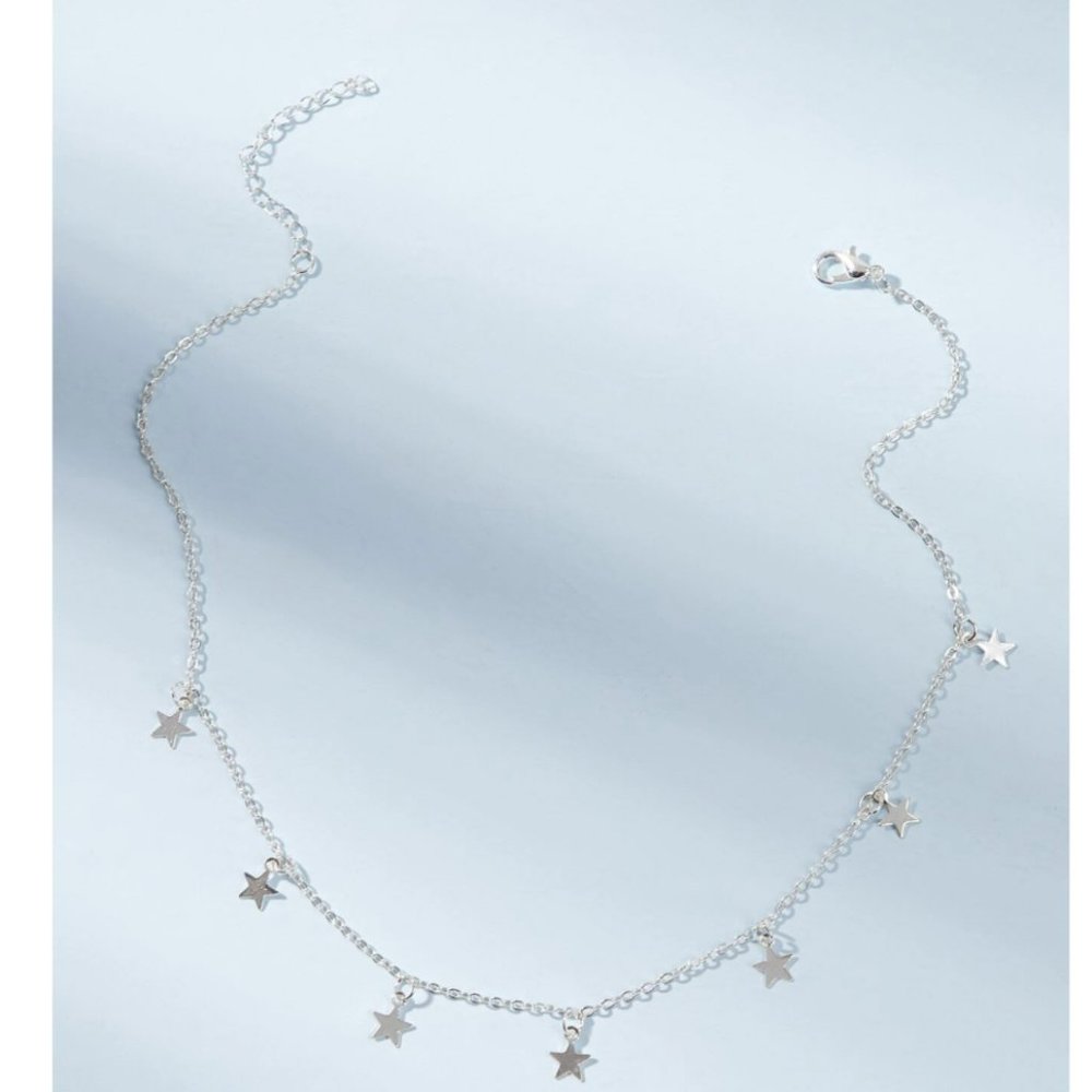 โจHPโจNEW Silver Dainty Star Charm Choker - Picture 3 of 4